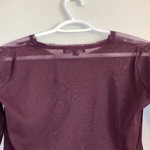 💐Y2K 90s purple sheer long sleeve top